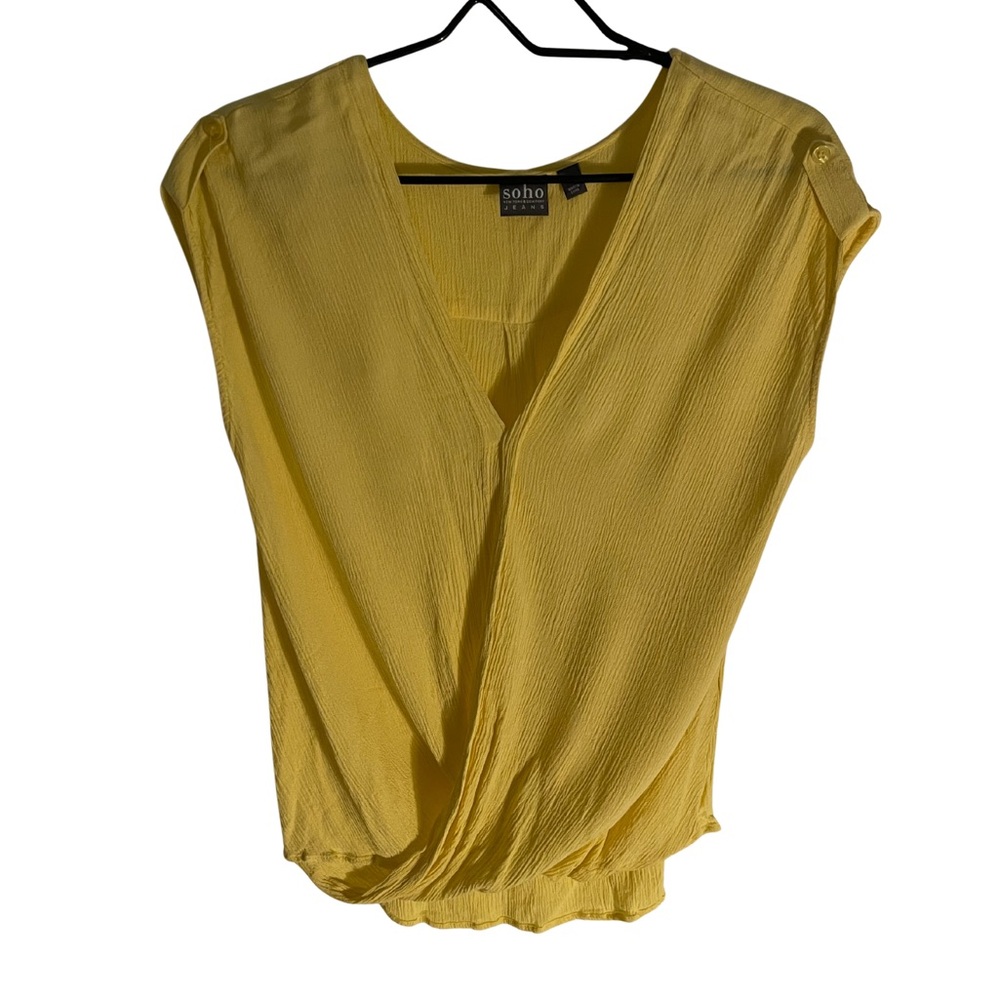 Soho Jeans Yellow Blouse Top Women's Size M